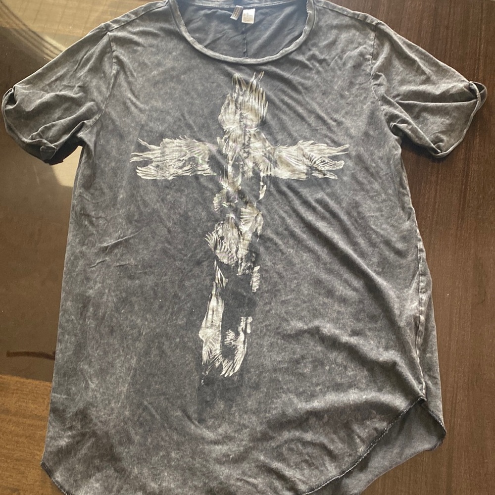 H&M Charcoal Graphic Short Sleeve Tee
